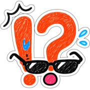 サングラスをかけた「!?」のちょいワル絵文字