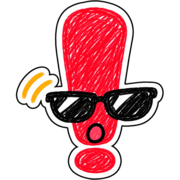 サングラスをかけた「!」のちょいワル絵文字