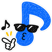 サングラスをかけた音符のちょいワル絵文字